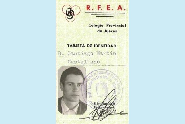 Santiago Martín, Carnet de Juez de Atletismo<br />